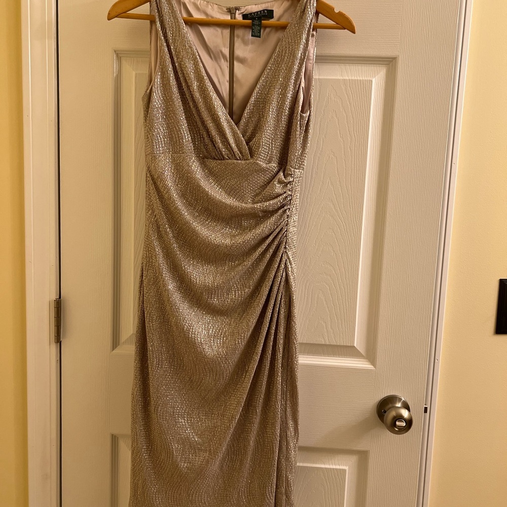 Lauren Ralph Lauren Gold Dress, Size 6.